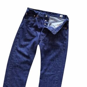 Levis 501 Jeans Mens 34x30 White Oak Cone Denim Button Fly Straight Leg Blue